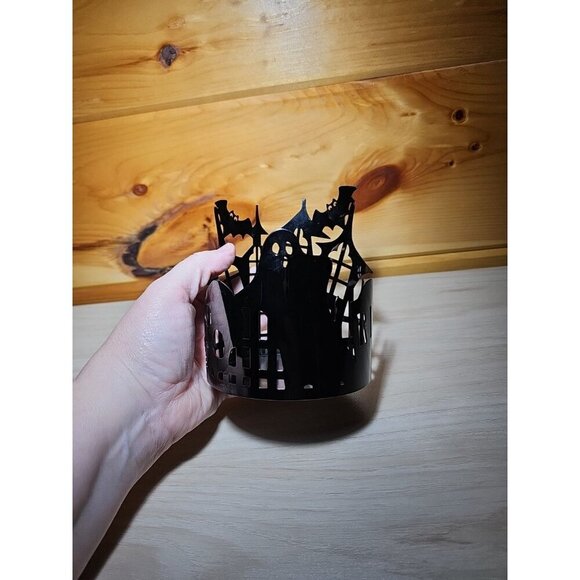 Haunted House 3-Wick Candle Holder Halloween Metal Slatkin/Bath & Body Works - Picture 13 of 13